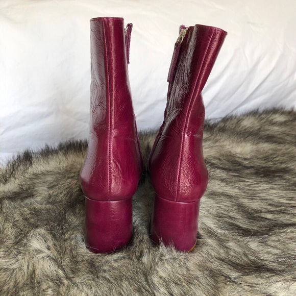 NO OFFERS!NWOT ZARA leather block heel ankle boot - Picture 4 of 8